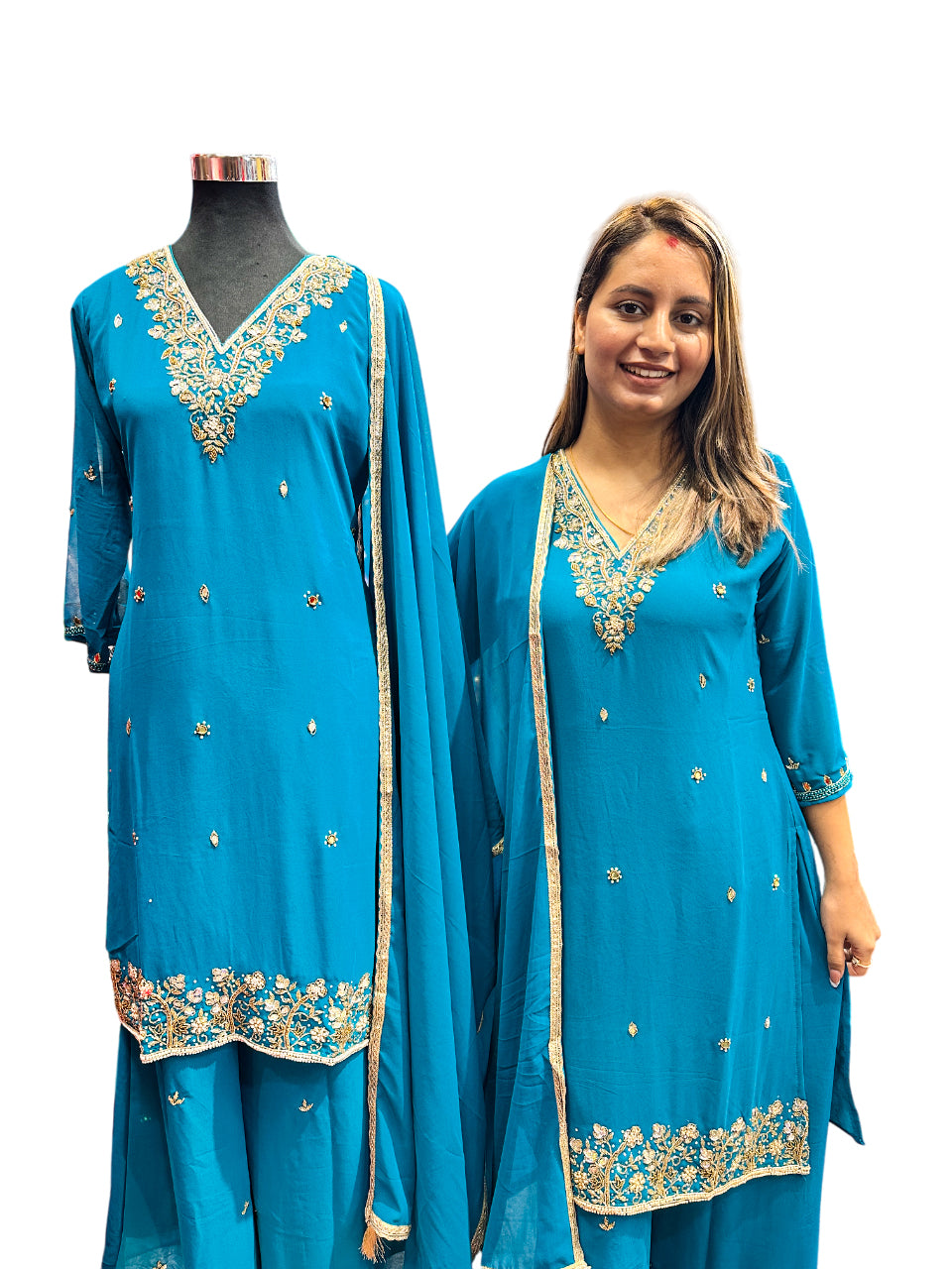 Party Wear Hand Work Kurta Suit 36-48